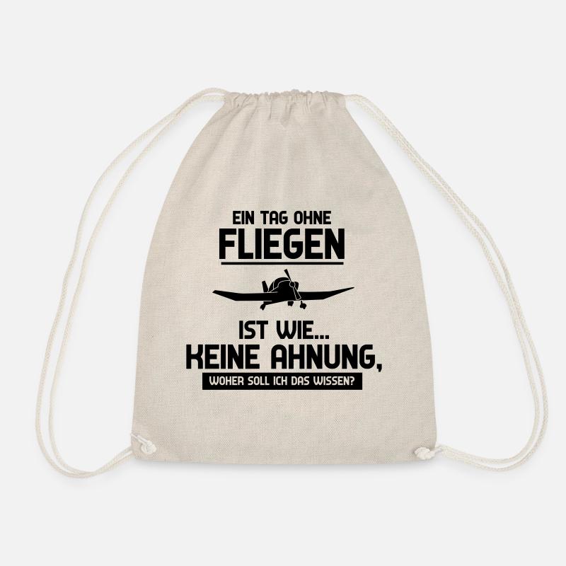 Motorflieger Ultraleichtflugzeug Tshirt - Turnbeutel - Natur