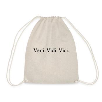 Veni Vidi Vici Quote black lettering - Drawstring Bag - nature - Front