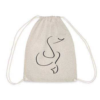 Duck Line Art - Minimalist - Drawstring Bag - nature - Front
