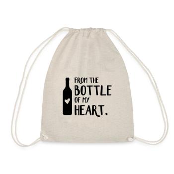 From the bottle of my heart | Love of wine - Drawstring Bag - nature - Front
