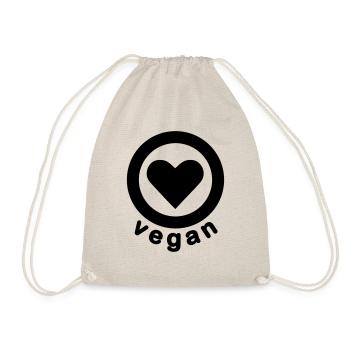 vegan heart - Sac de sport léger - nature - Devant