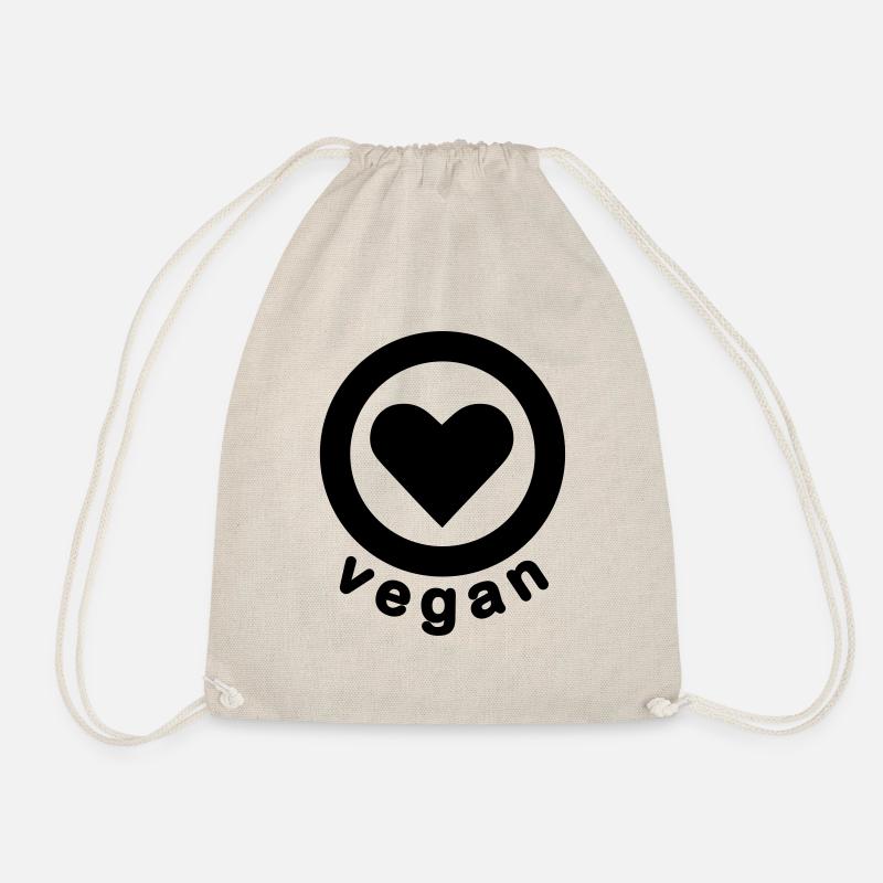 vegan heart - Drawstring Bag - nature
