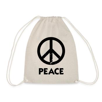 Peacezeichen Friedenssymbol Used Look Grunge Peace - Turnbeutel - Natur - Vorne
