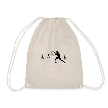 Heartbeat Tennis Tennis Player Heartbeat Pulse - Drawstring Bag - nature - Front