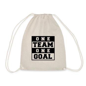 Team Work Goal Sport Mannschaft Ziel Geschenkidee - Turnbeutel - Natur - Vorne