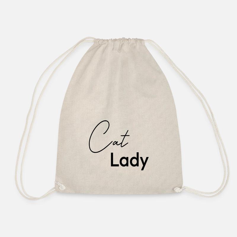 Cat lady - Drawstring Bag - nature