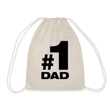 Number 1 Dad best dad dad daddy parents kids - Drawstring Bag - nature - Front
