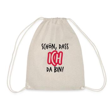 Schön dass ich da bin Geschenk - Turnbeutel - Natur - Vorne