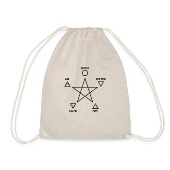 Pentagram, elements, spirit, magic icon - Drawstring Bag - nature - Front
