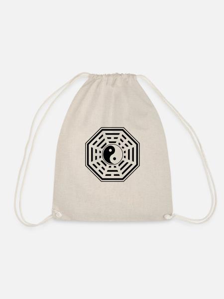Bagua, Pakua,YIN YANG, Chi, Feng Shui, Martial Art - Drawstring Bag - nature
