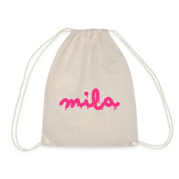 Name Mila - Turnbeutel - Natur - Vorne