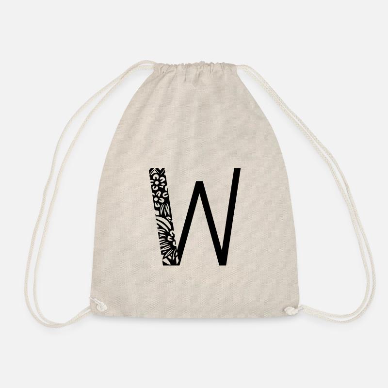 Buchstabe W - Turnbeutel - Natur