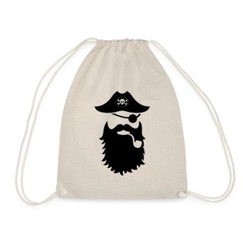 pirat moustache - Drawstring Bag - nature - Front