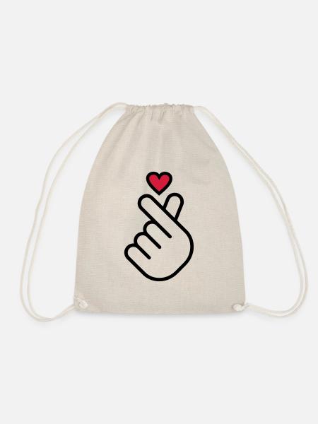 Miniheart Fingerherz - transparent - red heart - Turnbeutel - Natur
