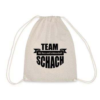 TEAM SCHACH – Spielen Schachmatt Brettspiel - Turnbeutel - Natur - Vorne