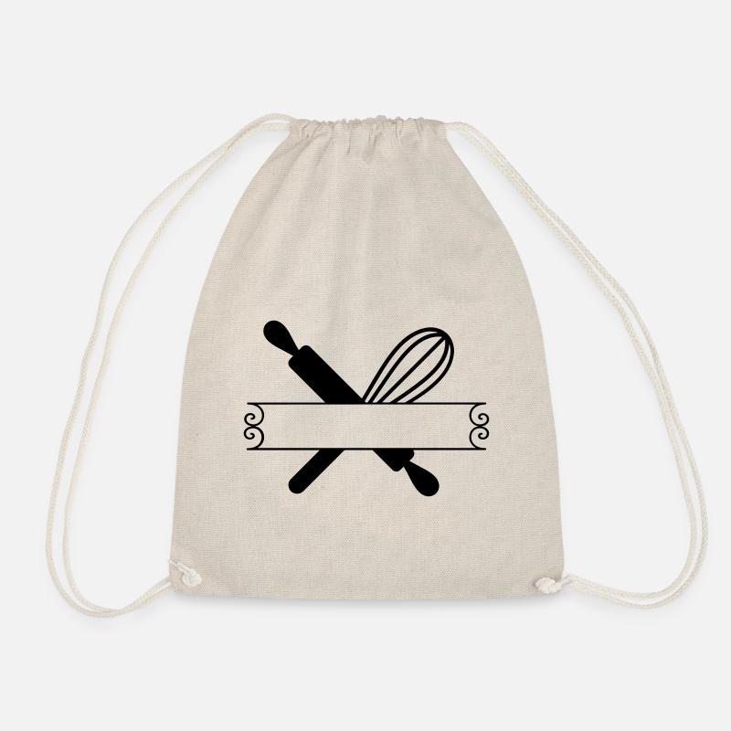 Graphic Baking Monogram - Drawstring Bag - nature