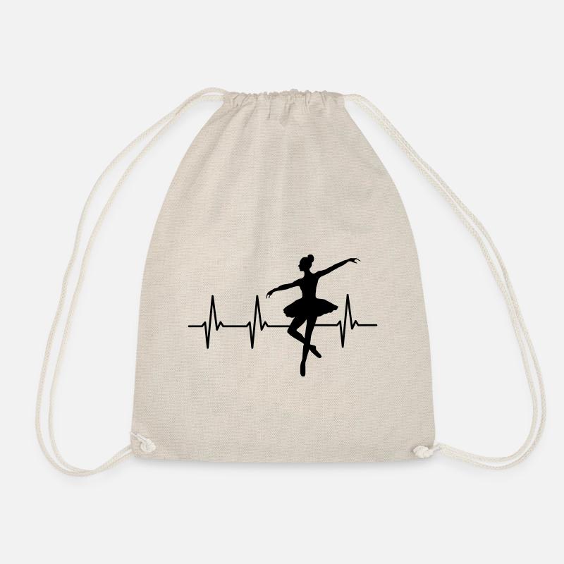 Heartbeat Ballet Ballerina Pulse Heartbeat - Drawstring Bag - nature
