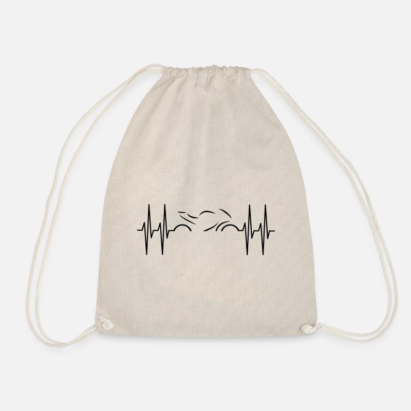 Motorcycle Heartbeat - Drawstring Bag - nature