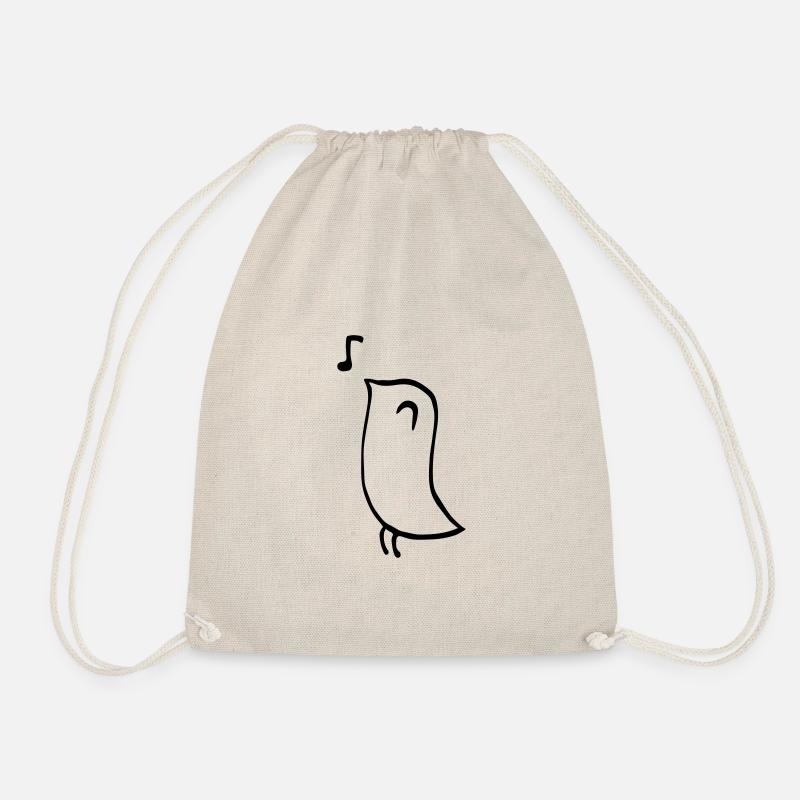 Singender Vogel – minimalistisches Strichzeichnung - Turnbeutel - Natur