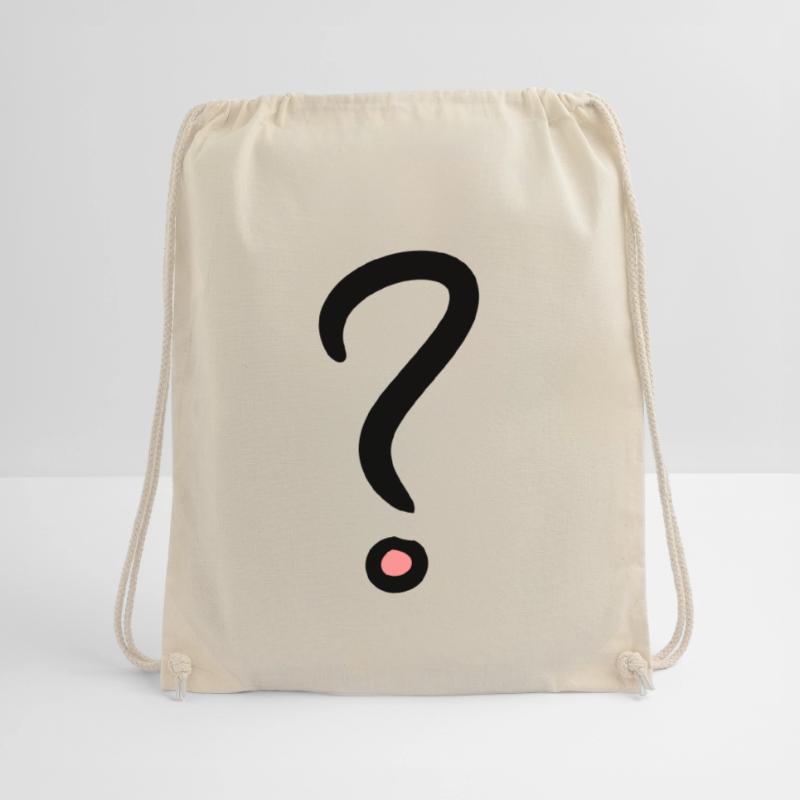 Question Mark Symbol, Punctuation Vector Drawing Drawstring Bag