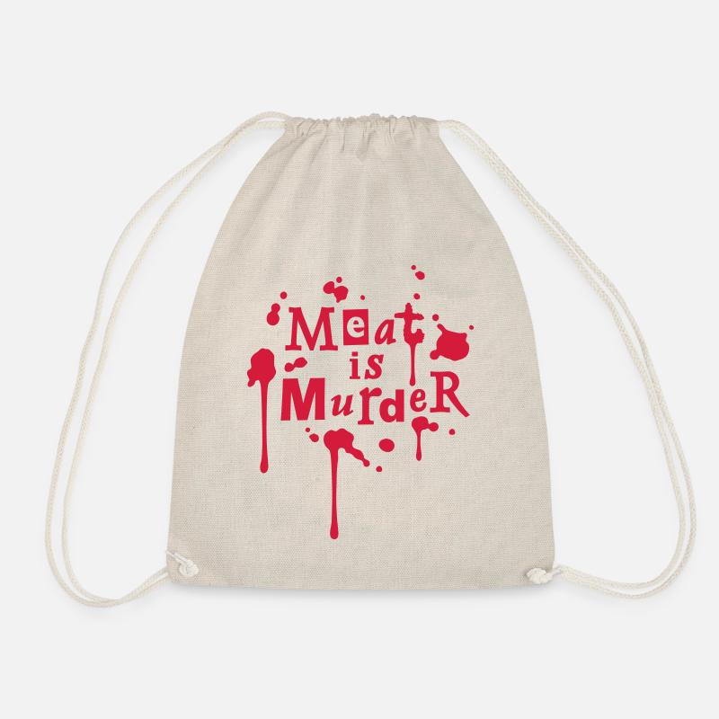 meatismurder01_225x225 - Drawstring Bag - nature