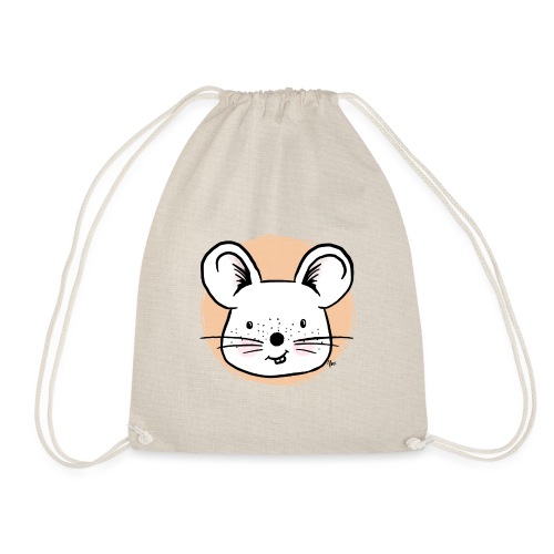 Cute Mouse - Portrait - Drawstring Bag