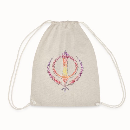 T-shirt sikh khanda encompassing world religions - Drawstring Bag