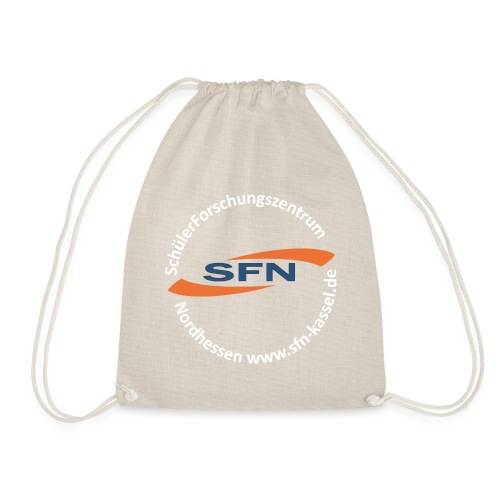 SFN Logo mit rundem Text in weiß - Turnbeutel