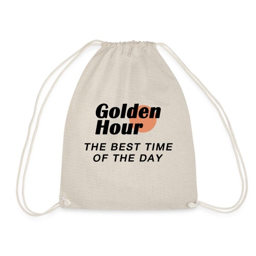 Golden Hour logo & slogan - Drawstring Bag