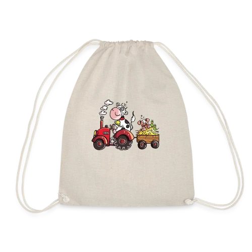 La Vache au Volant, le Cochon à Bord - T-shirt Agricole Fun - Sac de sport léger
