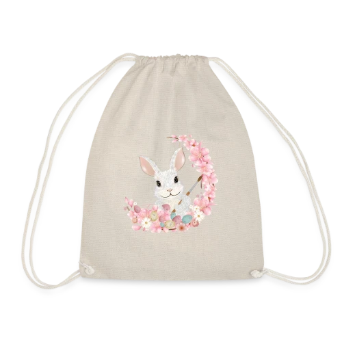 Lapin de Pâques Enchanteur: Fleurs et Pinceau Pastel - Sac de sport léger