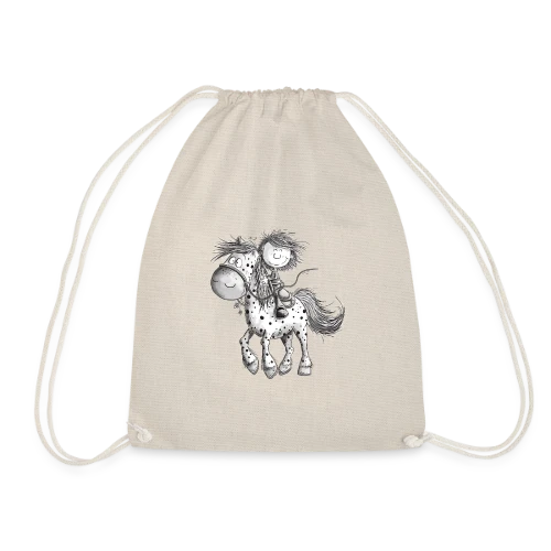 Cheval et cavalier rigolos - Dessin animé - Sac de sport léger