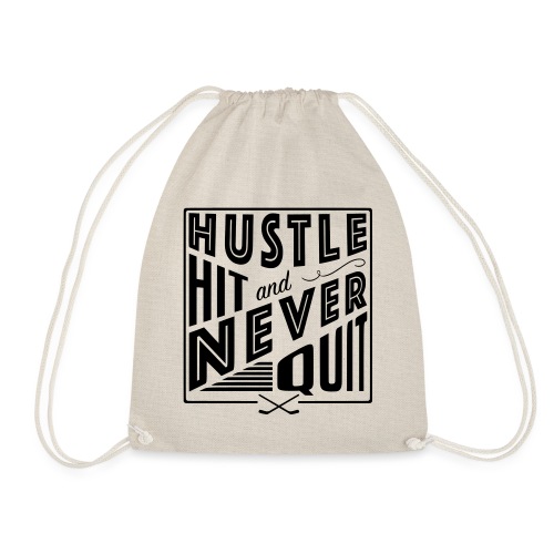 Hustle Hit & Never Quit (Ice Hockey) - Drawstring Bag