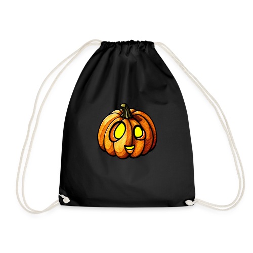 Pumpkin Halloween watercolor scribblesirii - Drawstring Bag