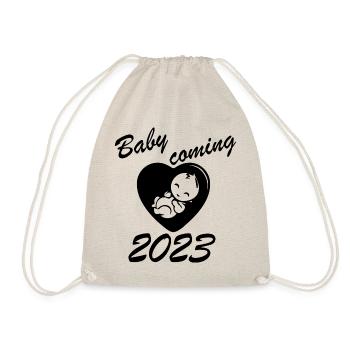 Enceinte 2023, bébé arrive en 2023 - Sac de sport léger - nature - Devant
