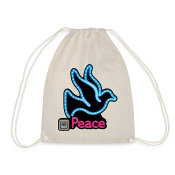 DOVE NEON – Frieden & Liebe - Turnbeutel - Natur - Vorne