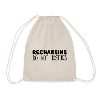 Recharging Do Not Disturb, Black - Drawstring Bag - nature - Front