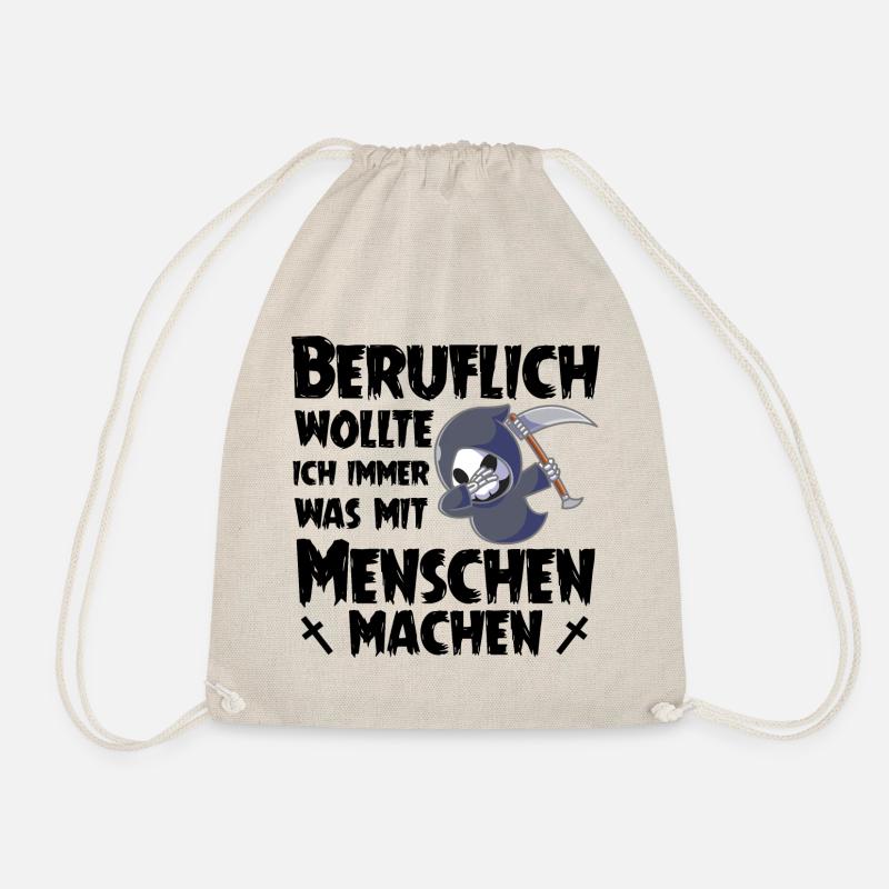 Sensenmann lustig, Beruflich mit Menschen arbeiten - Turnbeutel - Natur