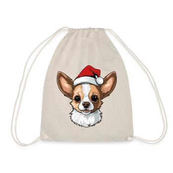Portrait de Noël tête de chien chihuahua - Sac de sport léger - nature - Devant