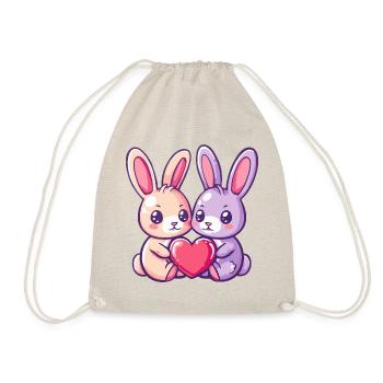 Bunny Couple In Love Easter Valentine's Day - Drawstring Bag - nature - Front