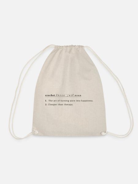 Crochet Definition – Turning Yarn Into Happiness - Drawstring Bag - nature