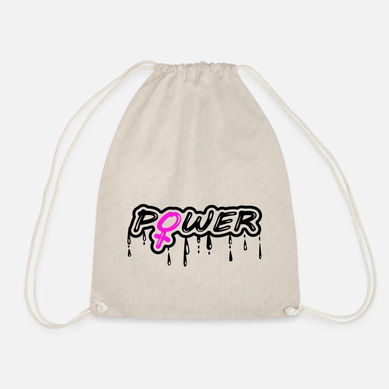 Frauenpower Mädchenpower Power mit weiblich Symbol - Turnbeutel - Natur