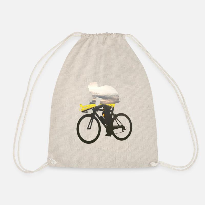 Cycling road cyclists 01 - Drawstring Bag - nature