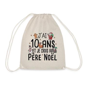10 Ans Anniversaire Cadeau Père Noël Humour Enfant - Sac de sport léger - nature - Devant