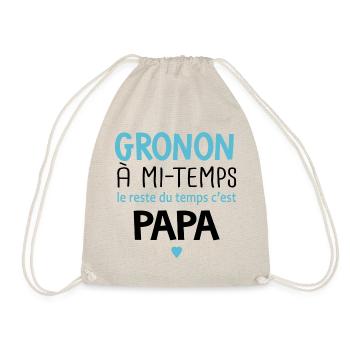 Grognon à mi temps cadeau bébé enfant - Sac de sport léger - nature - Devant