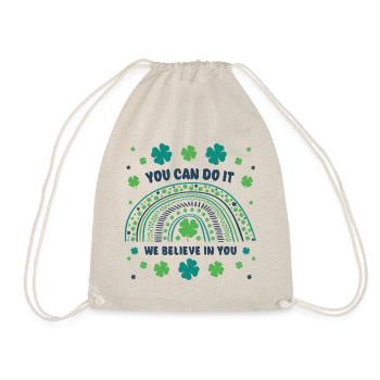 You can do it! We believe in you! Lucky charm - Drawstring Bag - nature - Front