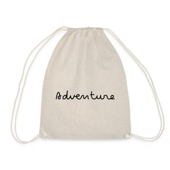 Abenteuer Adventure Schriftzug einfach Hipster - Turnbeutel - Natur - Vorne