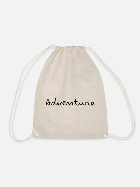 Abenteuer Adventure Schriftzug einfach Hipster - Turnbeutel - Natur