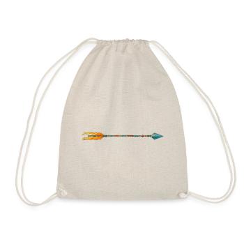 Watercolor Arrow Boho Symbol Protection - Drawstring Bag - nature - Front