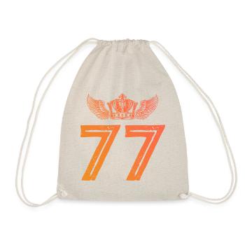 77 Zahl Krone - Turnbeutel - Natur - Vorne